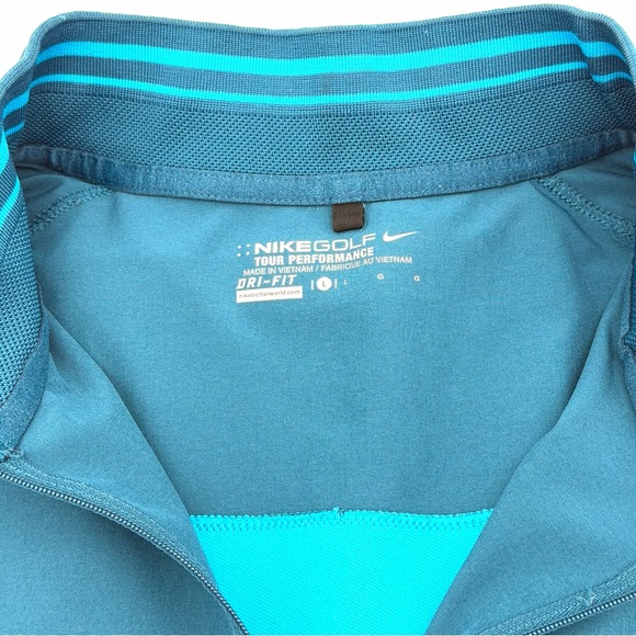 Nike Men’s Dri-Fit Golf Quarter 1/4 Zip Pullover Shirt Large L Base Layer Blue - Picture 4 of 4